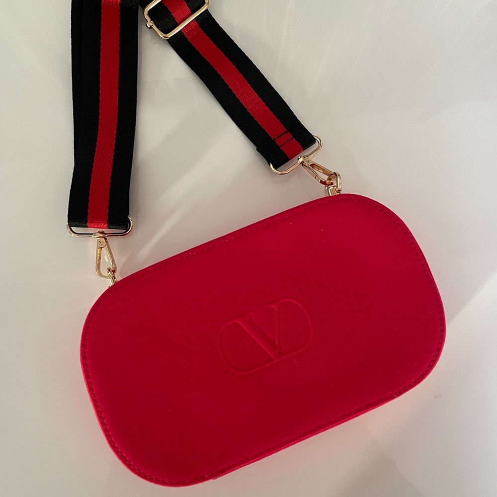 VALENTINO Vibrant Red Clutch bag purse logo